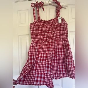 Old Navy NWT red and white country girl romper size XLP